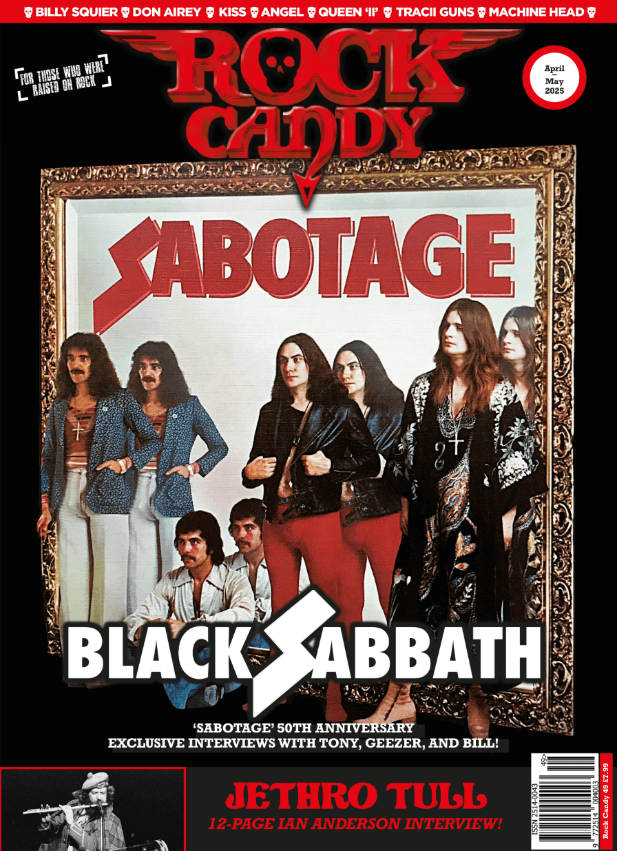 Issue 49 is available right now featuring 20-pages of exclusive interviews with Tony Iommi, Geezer Butler, and Bill Ward celebrating 50 years of the classic ‘Sabotage’ album.